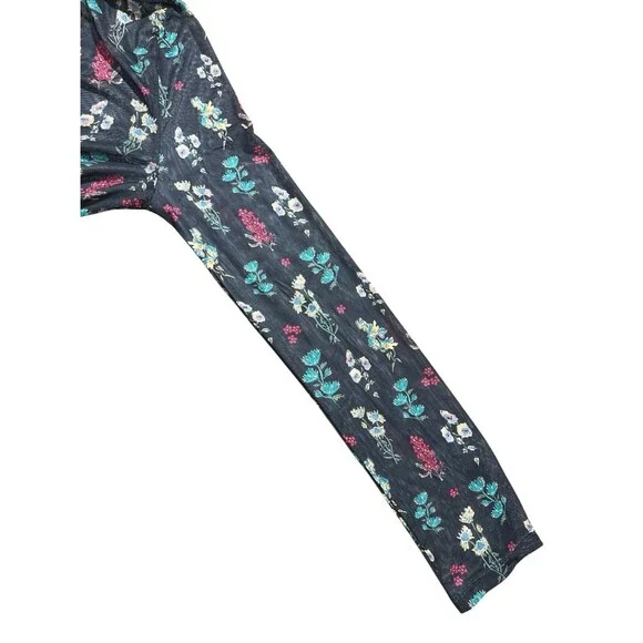 Natural Life Carina Floral Mesh Sheer Button Front Top Boho Womens Sz L - Picture 8 of 9